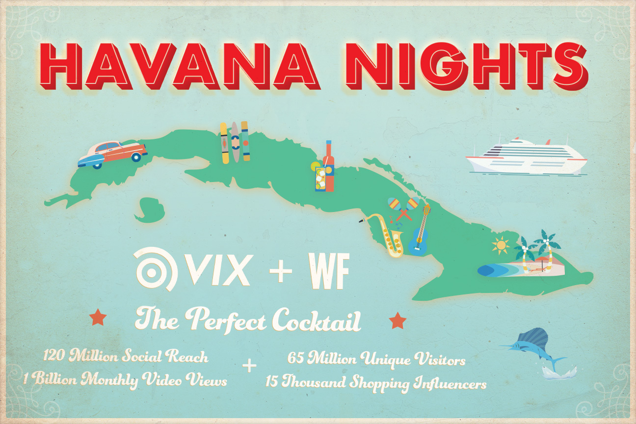 Womensforum handout graphic for their Night in Havana dinner event, front side.